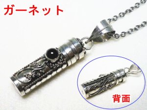 画像2: 純銀製　天然石付　遺骨ペンダント（ステンレス製チェーン付）