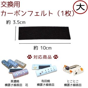 画像1: 横置き 線香皿 交換用 カーボンフェルト 横置き香炉 筒形香炉 香皿