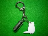 画像: 遺骨・遺毛カプセルキーホルダー「シルエット」　（カプセル　小）　洋ねこ(2) 【ゆうパケット発送対応商品】